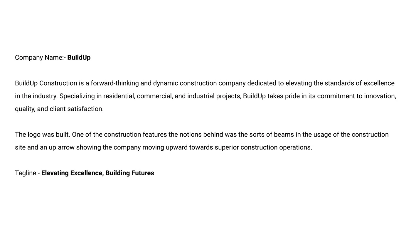 BuildUp Construction brand identity — frame 2