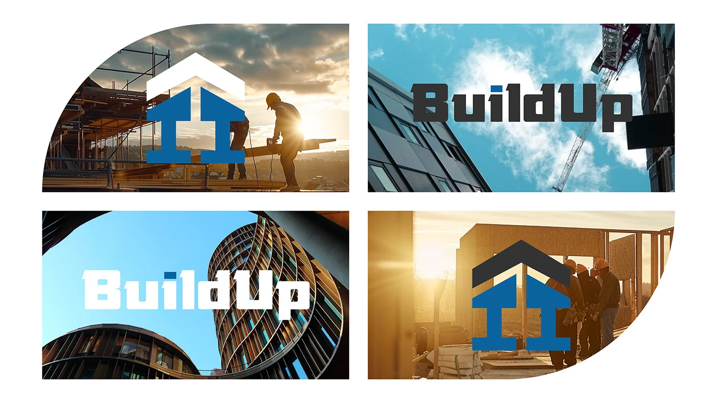 BuildUp Construction brand identity — frame 6