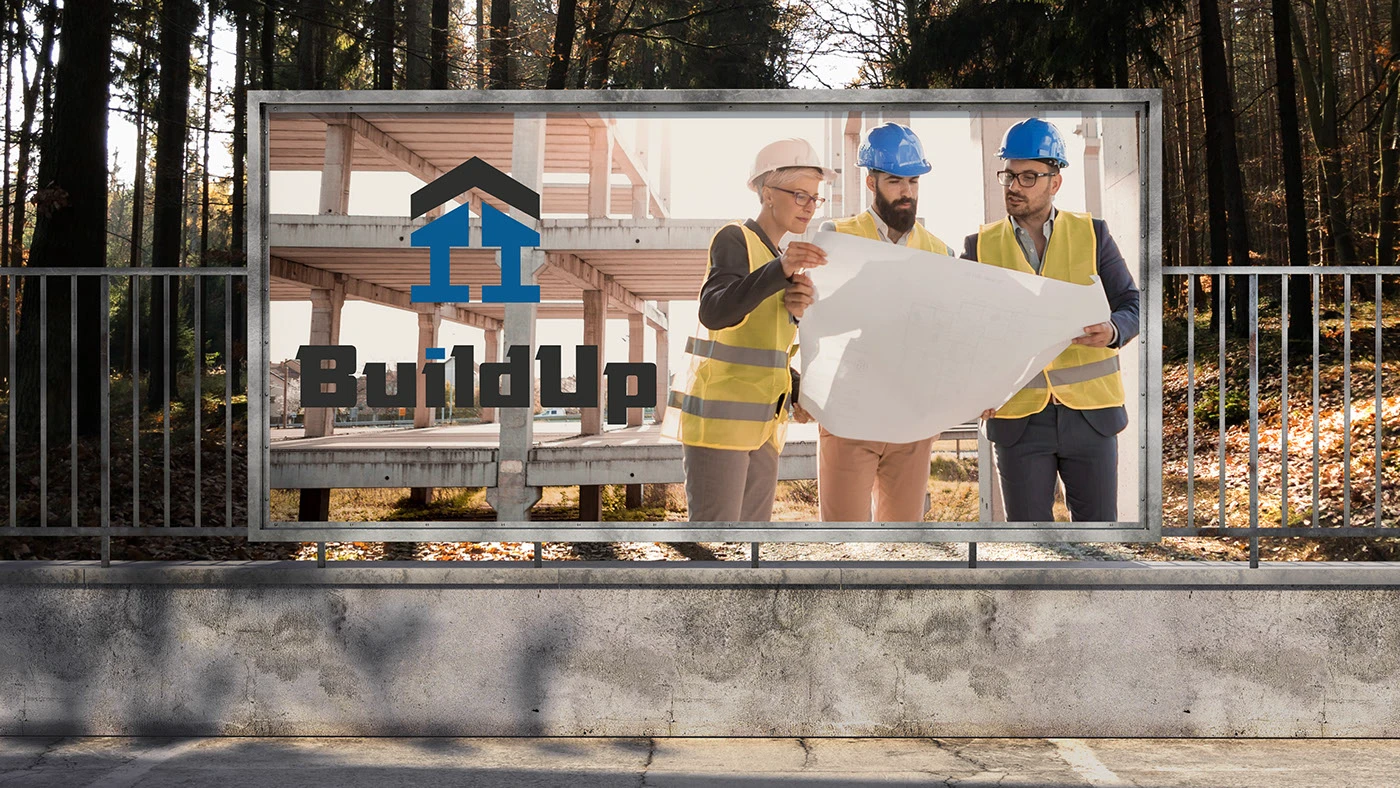 BuildUp Construction brand identity — frame 8