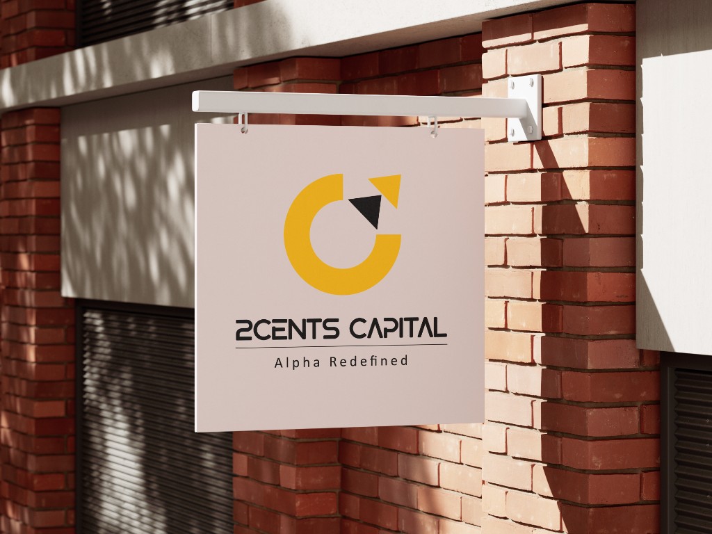 2Cents Capital brand signage mounted on brick wall