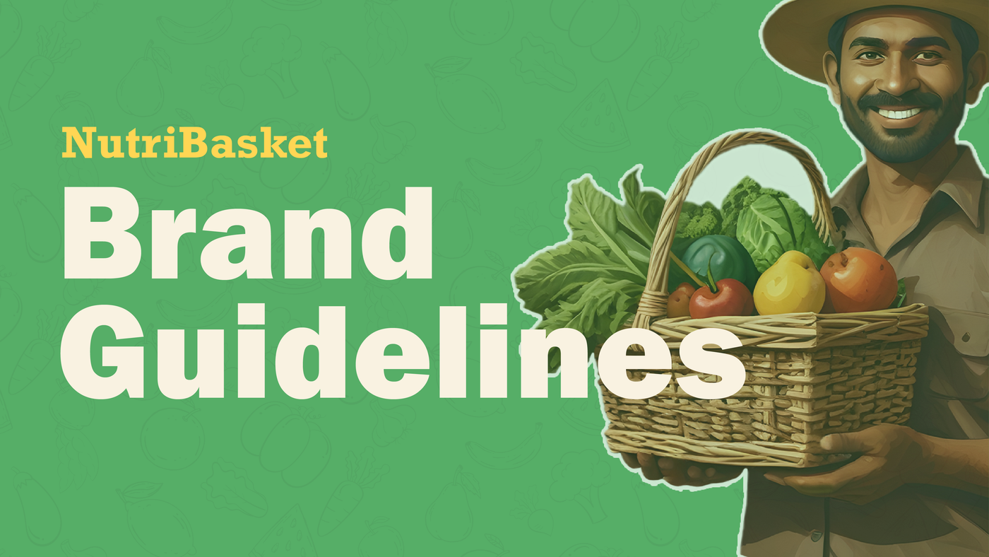 NutriBasket brand identity and packaging — frame 1