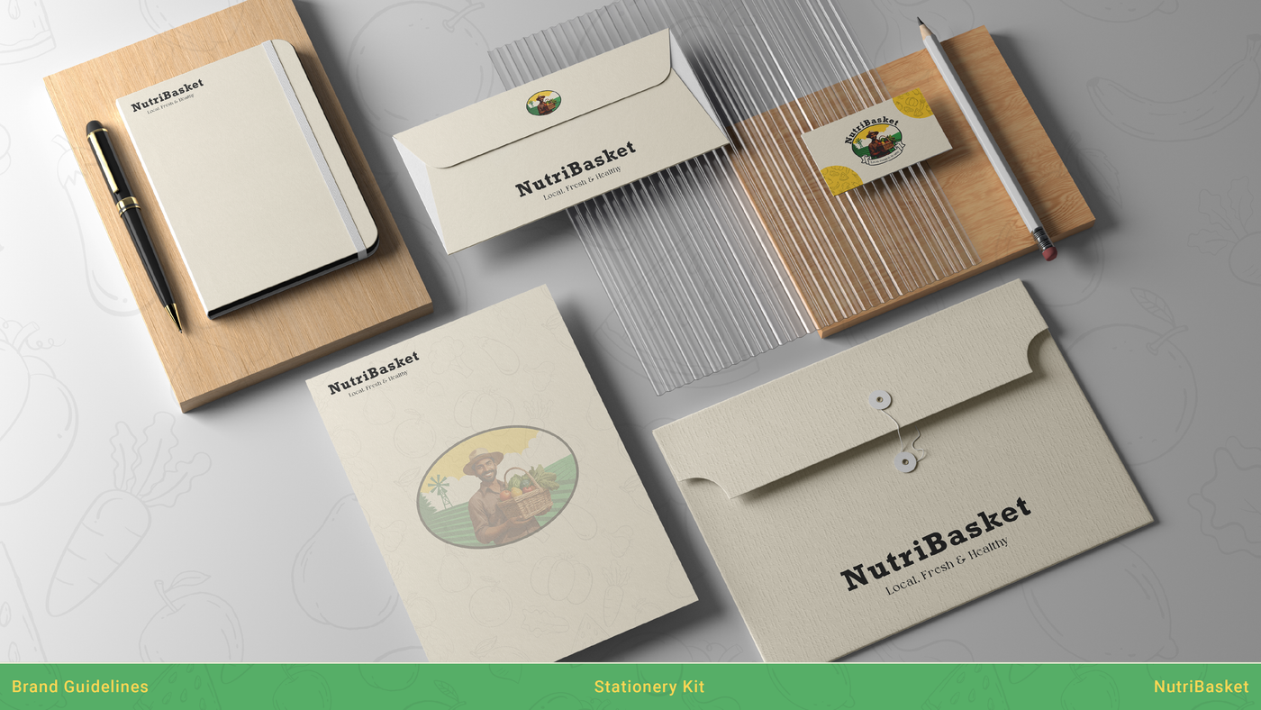 NutriBasket brand identity and packaging — frame 23
