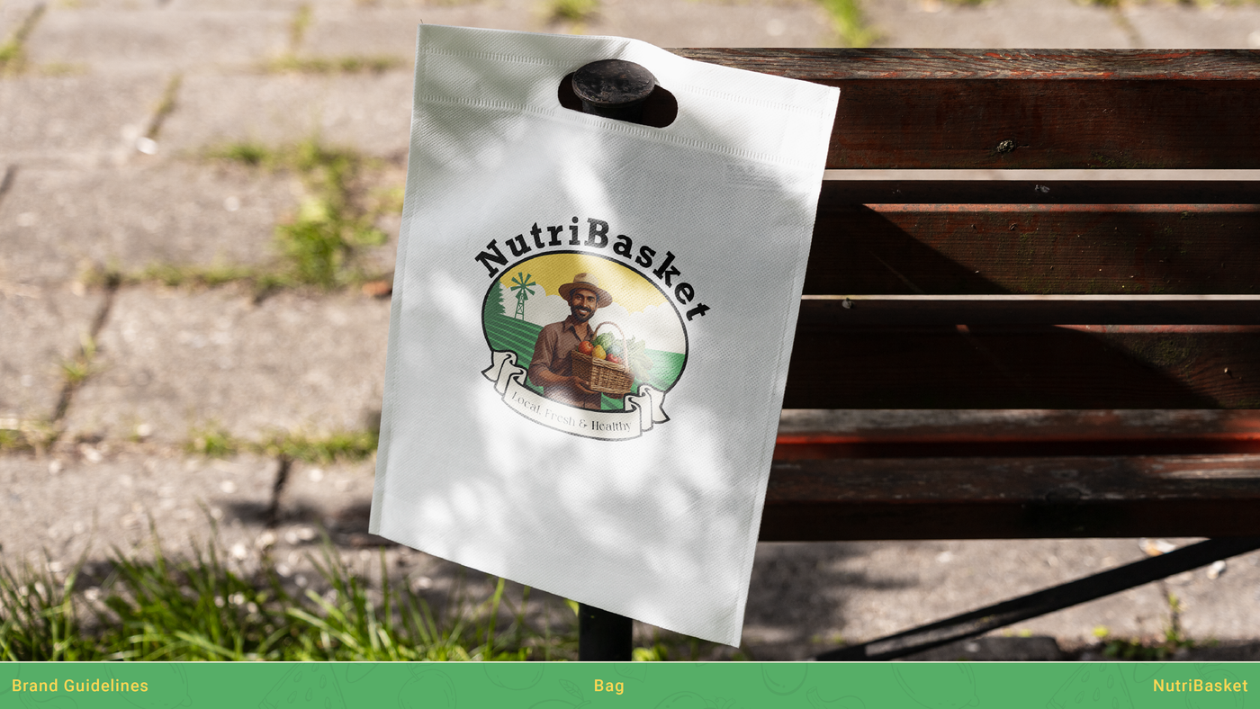 NutriBasket brand identity and packaging — frame 45