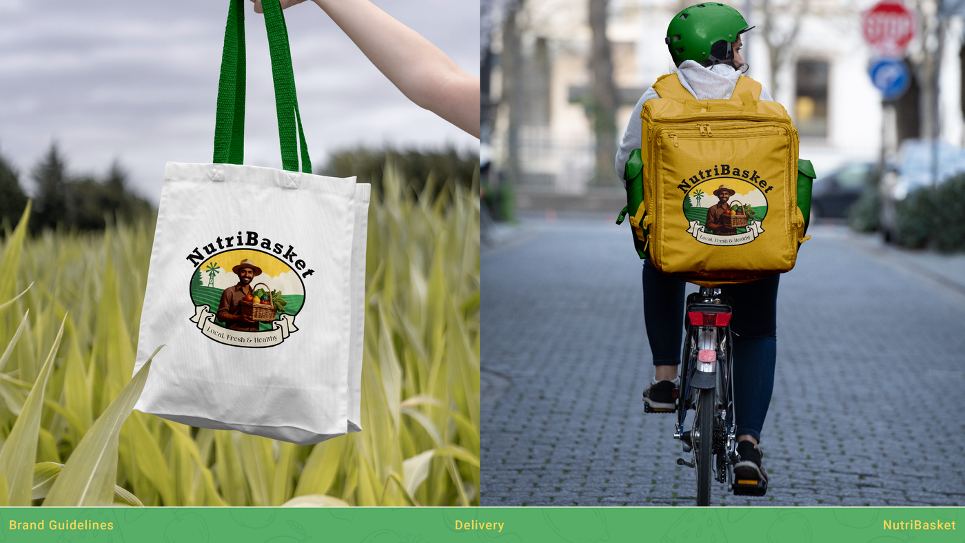 NutriBasket brand identity and packaging — frame 47