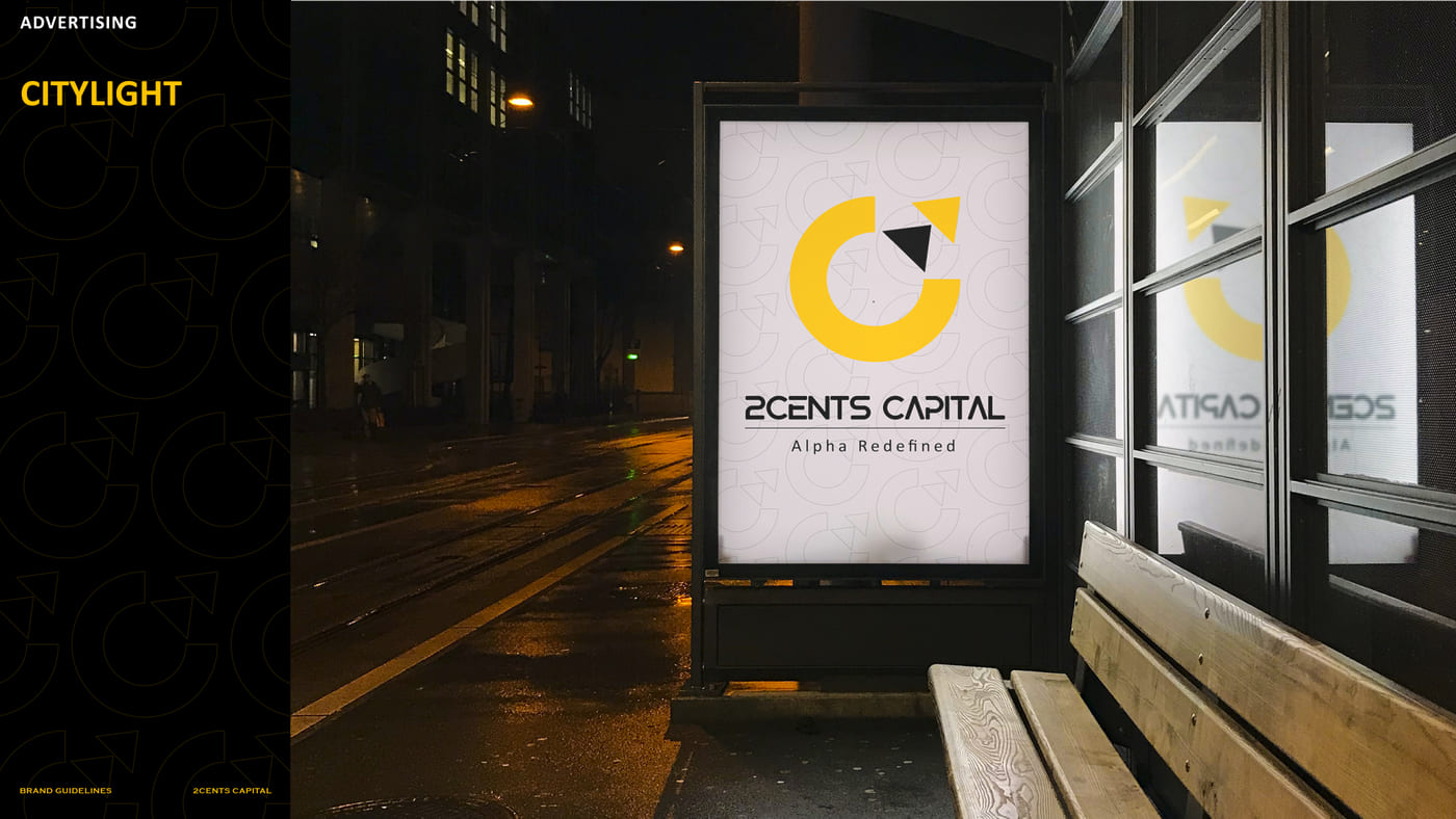 2Cents Capital brand guideline slide — frame 36